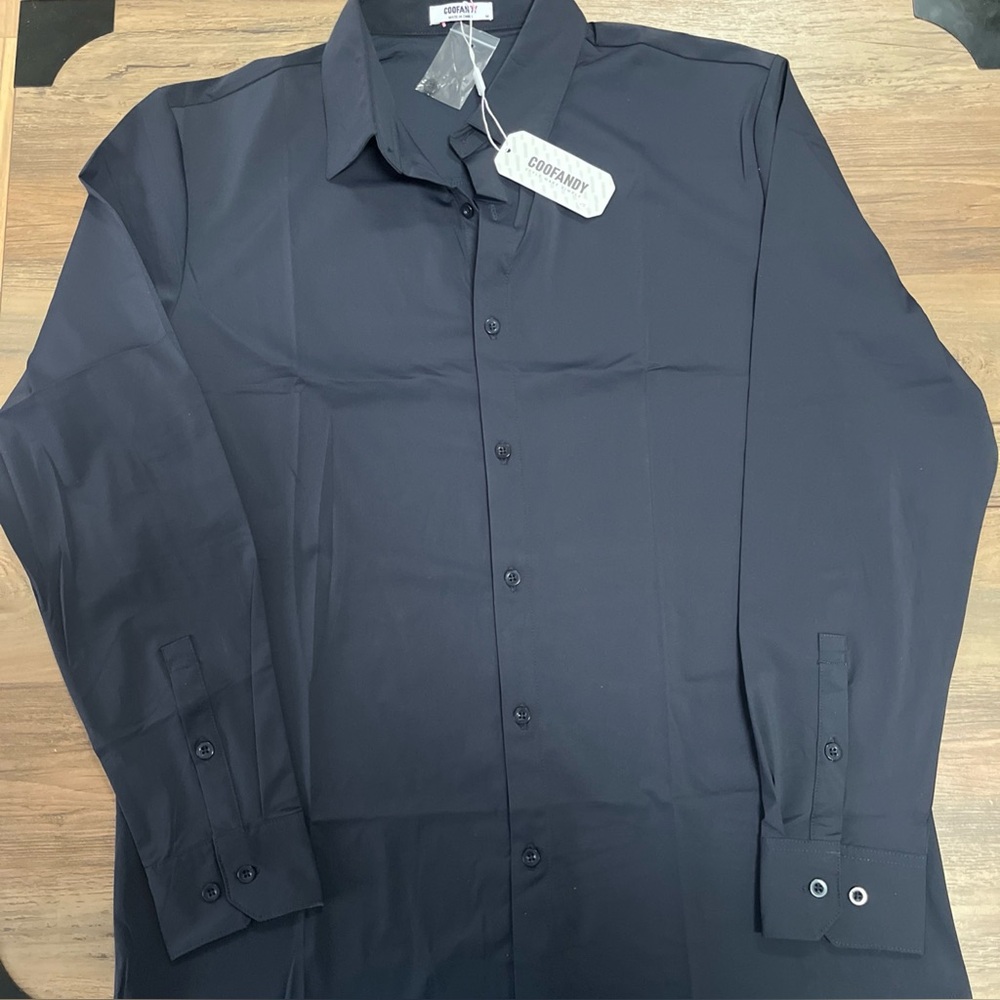 NWT COOFANDY Men's Casual Dress Shirts Long Sleeve Wrinkle Free Button Down M